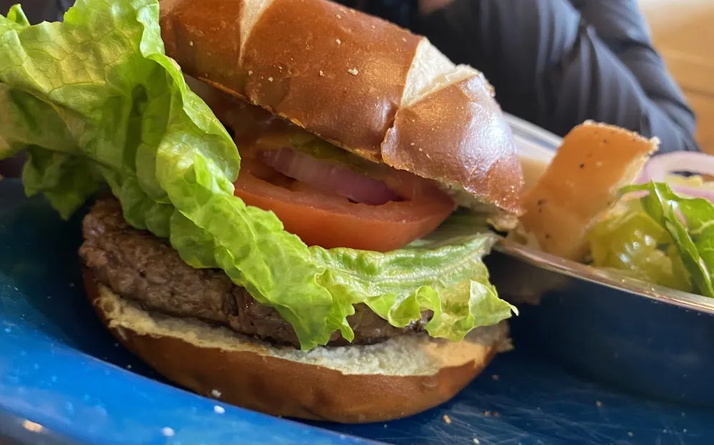 Burger and Fries with Cheese