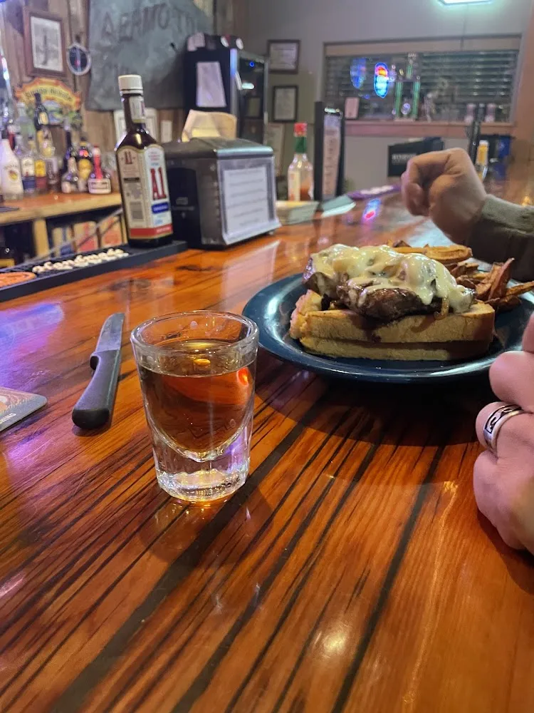 That’S the Open Face Steak Sandwich and a Friendly Shot